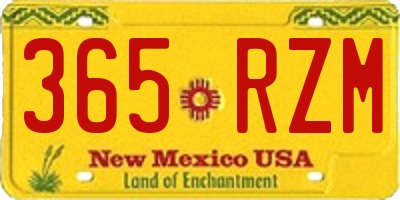NM license plate 365RZM