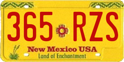 NM license plate 365RZS