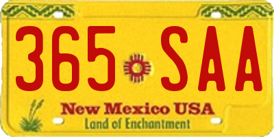 NM license plate 365SAA