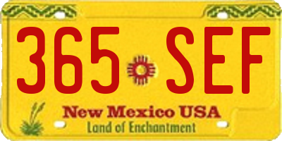 NM license plate 365SEF