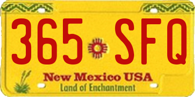 NM license plate 365SFQ