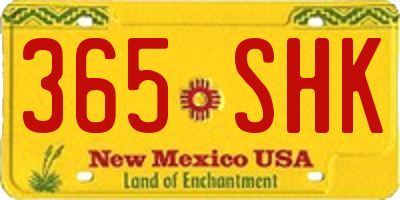 NM license plate 365SHK