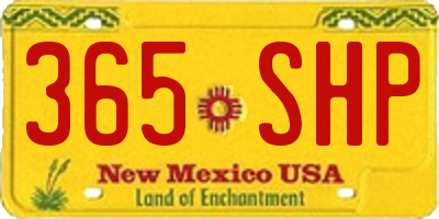 NM license plate 365SHP