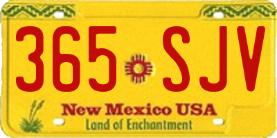NM license plate 365SJV