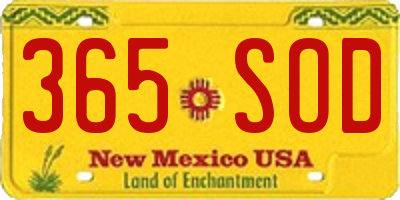 NM license plate 365SOD