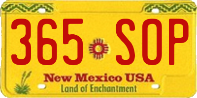 NM license plate 365SOP