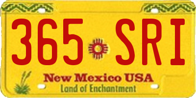 NM license plate 365SRI