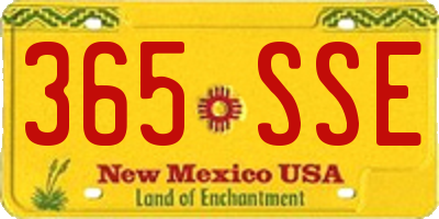 NM license plate 365SSE