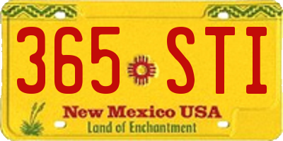 NM license plate 365STI