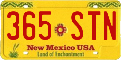 NM license plate 365STN