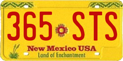 NM license plate 365STS