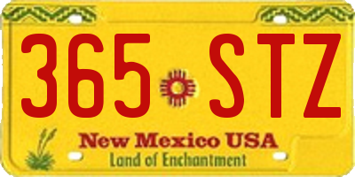 NM license plate 365STZ