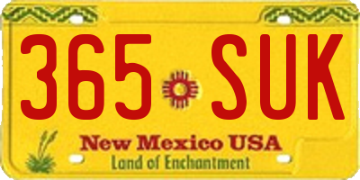 NM license plate 365SUK