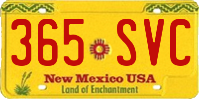 NM license plate 365SVC