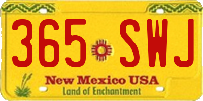 NM license plate 365SWJ