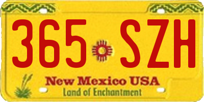 NM license plate 365SZH