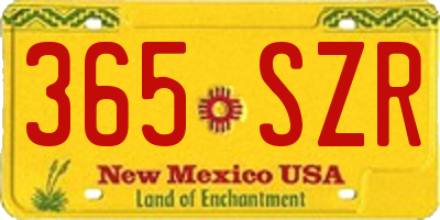 NM license plate 365SZR