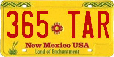 NM license plate 365TAR