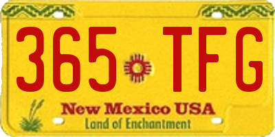NM license plate 365TFG