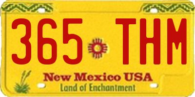 NM license plate 365THM