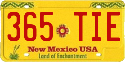 NM license plate 365TIE