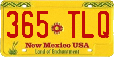 NM license plate 365TLQ