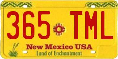 NM license plate 365TML