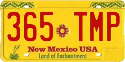 NM license plate 365TMP