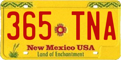 NM license plate 365TNA