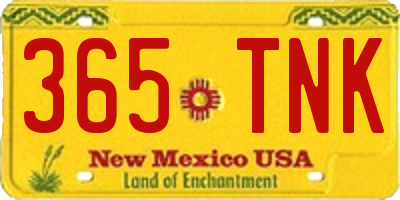 NM license plate 365TNK