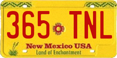 NM license plate 365TNL