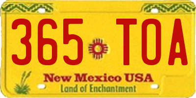 NM license plate 365TOA