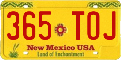 NM license plate 365TOJ