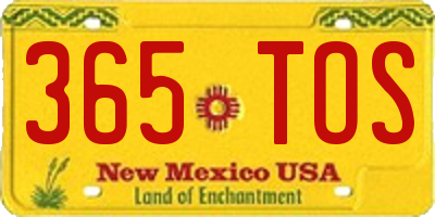 NM license plate 365TOS