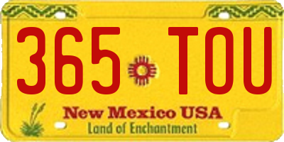 NM license plate 365TOU