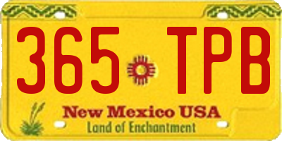 NM license plate 365TPB