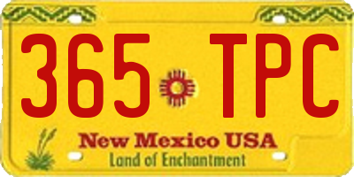 NM license plate 365TPC