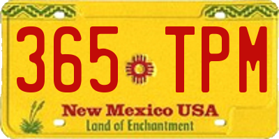 NM license plate 365TPM