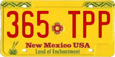 NM license plate 365TPP