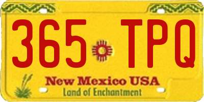 NM license plate 365TPQ