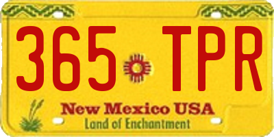 NM license plate 365TPR