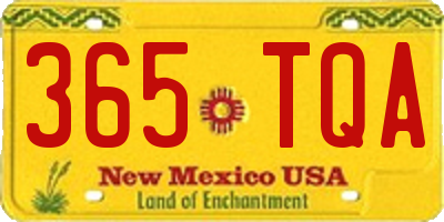 NM license plate 365TQA