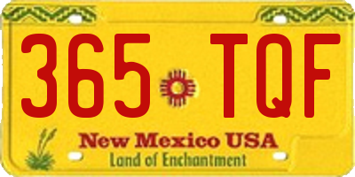NM license plate 365TQF