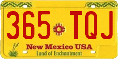 NM license plate 365TQJ