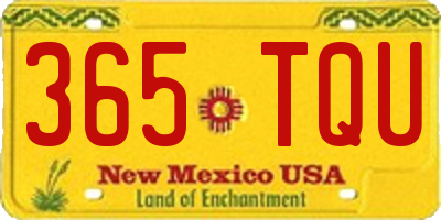 NM license plate 365TQU