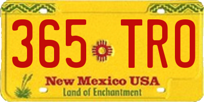 NM license plate 365TRO