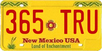 NM license plate 365TRU