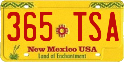 NM license plate 365TSA