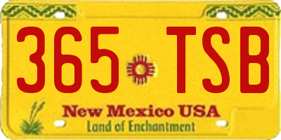 NM license plate 365TSB