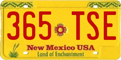 NM license plate 365TSE